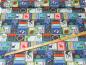 Preview: Stoff für Patchwork mit bunte Buchcover und Bücher aus der Serie Bookworm