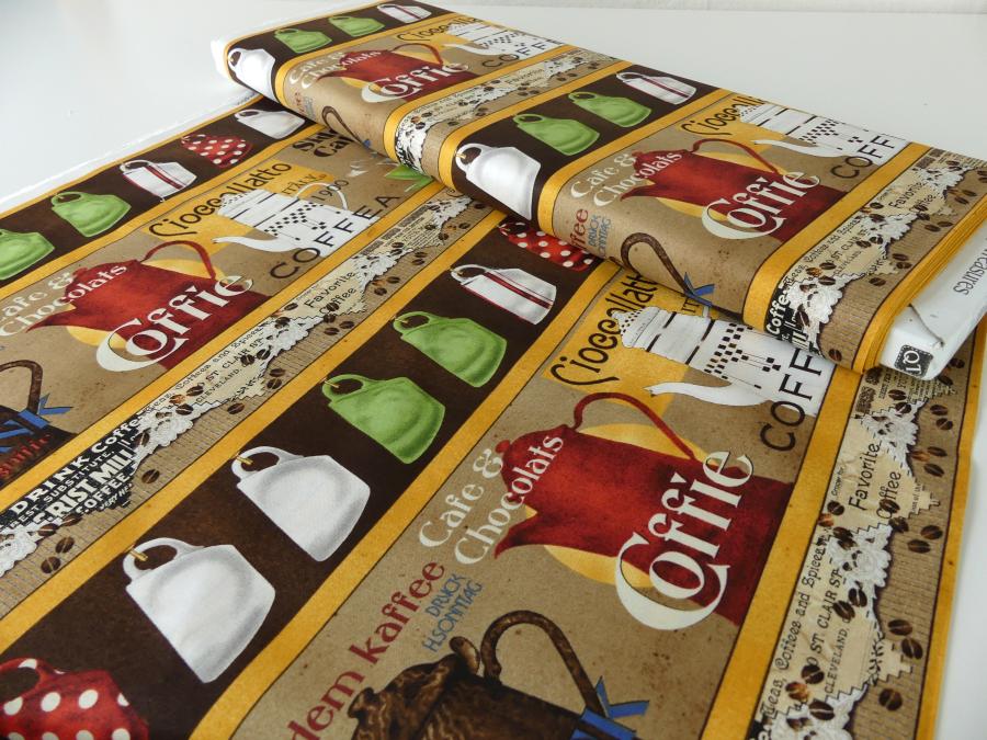 Patchworkstoff von Quilting Treasures mit Bordüre. Aus der Serie Daily Grind.