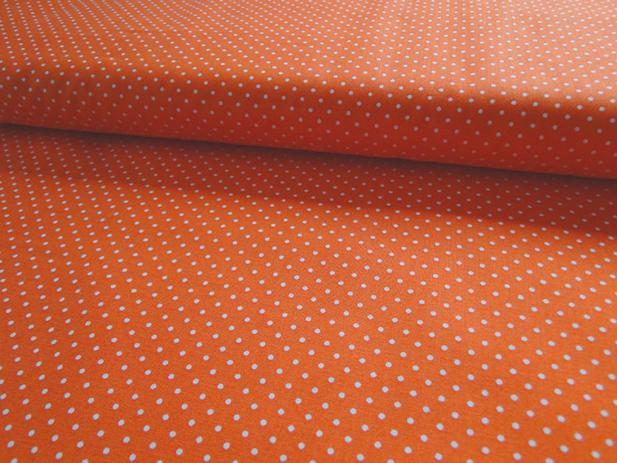 Baumwollstoff, Punkte,0,2cm, orange